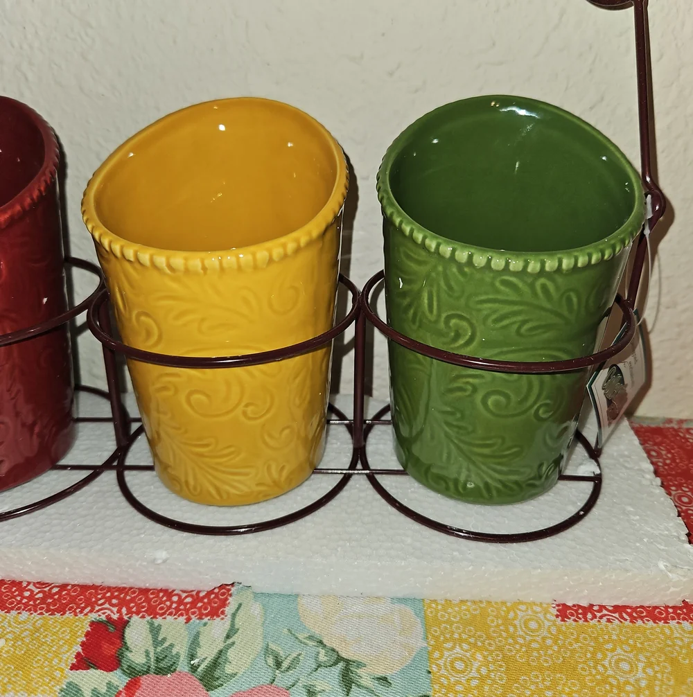 Collections Etc. Harvest Time Utensil Caddy Set
